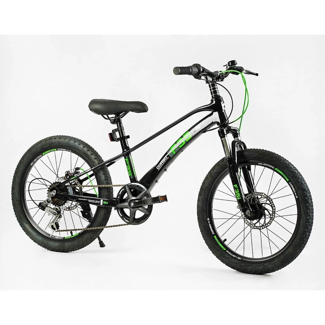 Велосипед 20 MG Corso «F35» MG-20355 магній 11", (к-т SHIMANO) чорно-салатовий фото westvelo.com