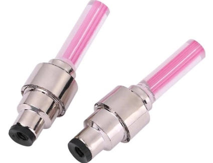 Мигалка-ковпачок на ніпель колеса прозора (рожева) FireFly