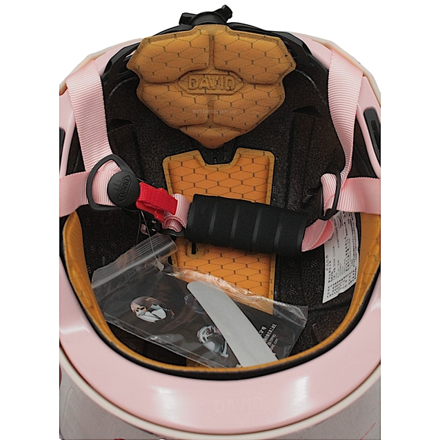 Мото шолом, відкритий (M-XL) "DAVID" D316, рожевий, глянцевий (ABS) фото westvelo.com