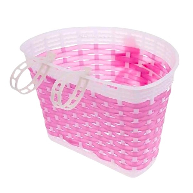 Кошик дитячий пластик, рожево -фіолетовий з бантиком BS01-8 фото westvelo.com