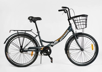 Міський велосипед 24 ST Corso «ADVANCE» AD-24625 (складна рама) сталь 14", зелено-помаранч (+к/к/б)