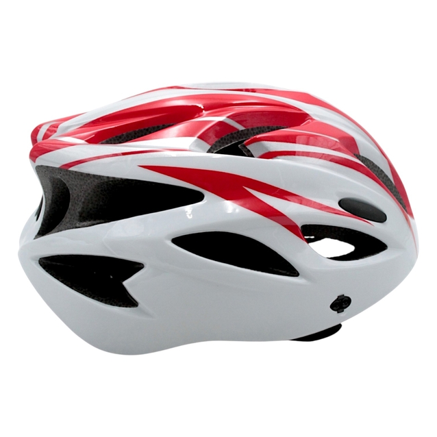 Вело шолом "TK Sport" 074 (56 см) з мигалкою, біло-червоний фото westvelo.com