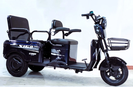 Трицикл Corso «SIG-8 Pro» SP-621176, двигун 1200W, акумулятор 72V/28Ah графеновий, синій + 1 ящик. акум, колеса 10"