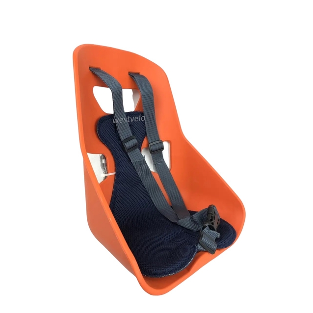 Крісло дитяче, на пряму раму пластик, з спинкою, помаранчеве