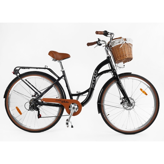 Міський велосипед 28 AL Corso «SONATA» SN-28033 алюміній 18", (к-т SHIMANO) чорний (+к/к/б) фото westvelo.com