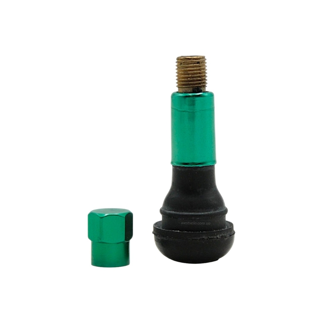 Ніпель дисковий прямий, одноразовий, зелений (TR-414) фото westvelo.com