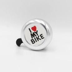 Дзвінок «I LOVE MY BIKE» алюмінієвий сріблястий
