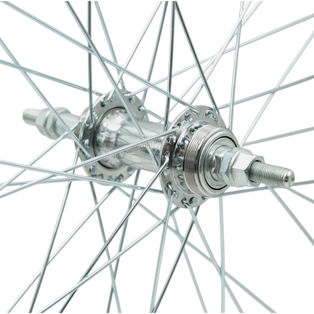 Колесо 26 зад, обід 2-ний чорний дисковий, втулка ST. на віночках, диск різьба фото westvelo.com