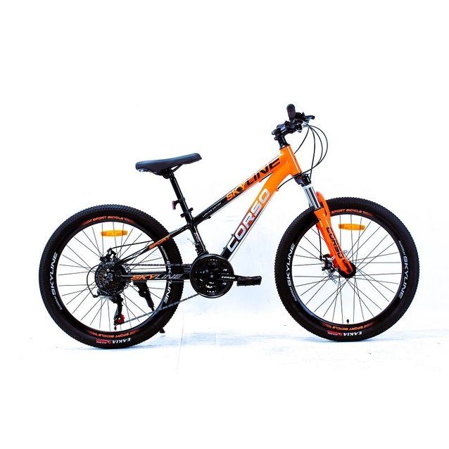 Велосипед 24 AL Corso «SKYLINE» SN-24302 алюміній 11", (к-т SHIMANO) чорно-помаранчевий фото westvelo.com