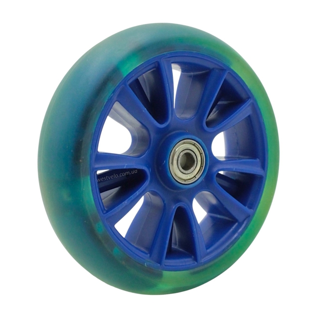 Колесо самоката дитячого поліуретан Ø135мм, діодне, синій фото westvelo.com