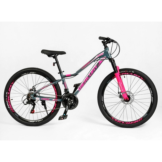 Велосипед 26 AL Corso «MERCURY» MR-26319 алюміній 13", (к-т SHIMANO) графітово-рожевий фото westvelo.com