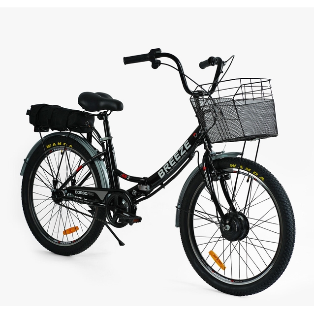 Електровелосипед 24 ST Corso «BREEZE ELECTRIC BIKE» BR-24502 сталь складний, чорний