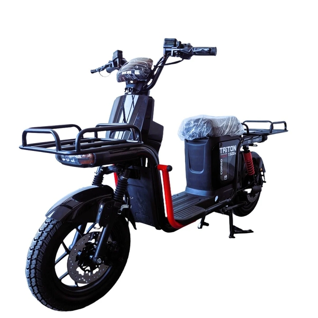 Електроскутер Corso «TRITON» RT-704349, двигун 1500W, акумулятор 72V 40Ah літій-залізо-фосфатний, чорно-червоний, колеса 12" + 1 ящик. багажників фото westvelo.com
