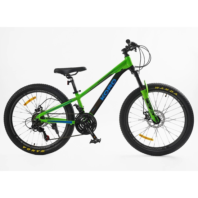 Велосипед 24 AL Corso «KORD» KD-41070 алюміній 11", (к-т SHIMANO) салатово-синій