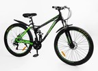 Велосипед 27.5 ST Corso «REND» RD-60280 сталь 15", (к-т SHIMANO) чорно-салатовий фото westvelo.com