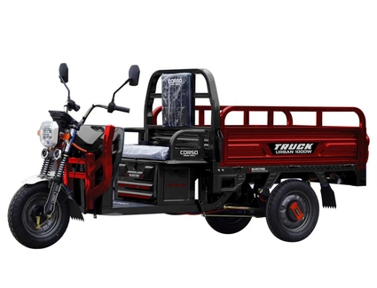 Трицикл РОЗІБРАНИЙ вантажний Corso «TRUCK URBAN» UR-554070, двигун 1000W, акумулятор 72V 45Ah графеновий, 6 МІСЦЬ+ 2 ящик.акум, колеса 12"