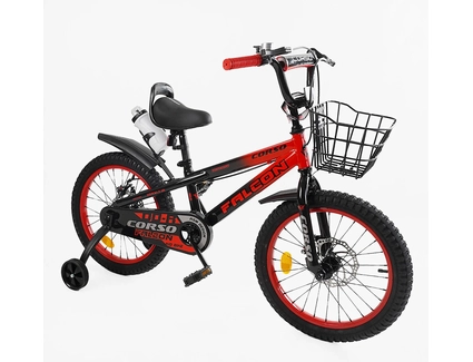 Дитячий велосипед 18 ST Corso «FALCON» FL-18214 дискові гальма, чорно-червоний