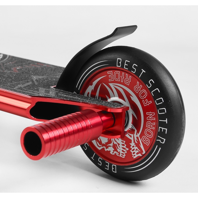 Самокат трюковий Best Scooter «SNAKE-SKULL» 46409 червоний, HIC-система, пеги, AL диск та дека, колеса PU Ø110mm, ширина керма - 60 см фото westvelo.com