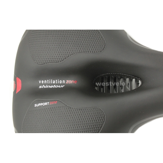 Сідло на демферах з отвором SPORT ACTIVE м'яке + мигалка USB з катафотом фото westvelo.com