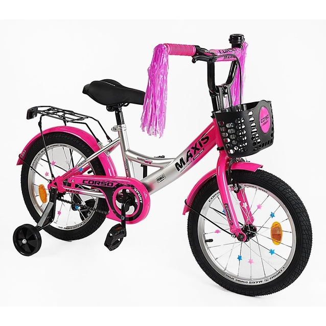 Дитячий велосипед 18 ST Corso «MAXIS» CL-18498 сіро-рожевий фото westvelo.com