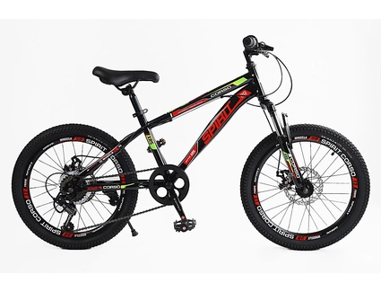 Велосипед 20 ST Corso «SPIRIT» ST-20316 сталь 12", (к-т SHIMANO) чорно-червоний