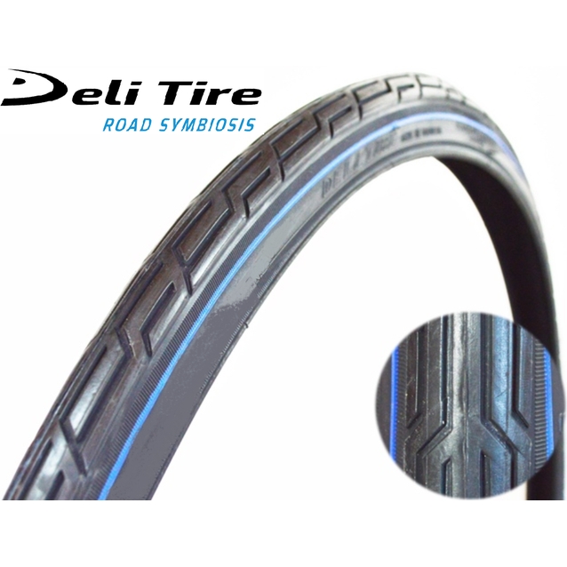 Покришка турист 32-622 (28 1 1/4x1 3/4) DELI TIRE Індонезія (192) синя смуга фото westvelo.com