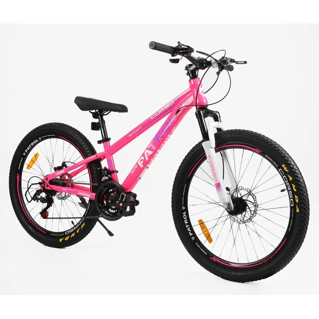 Велосипед 24 ST Corso «PATROL» PL-24319 сталь 11", (к-т SunRun) рожевий фото westvelo.com