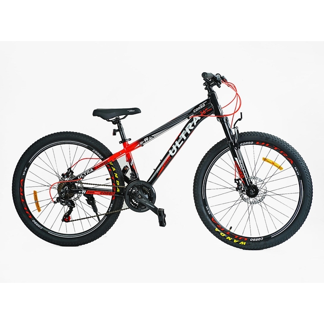 Велосипед 26 AL Corso «ULTRA» UL-26326 алюміній 13", (к-т SHIMANO) червоно-чорний