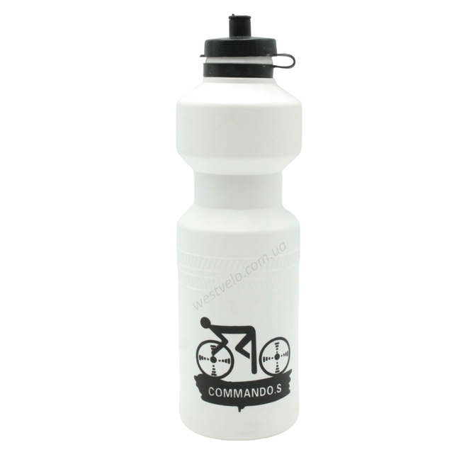 Фляга 650 ml пластмасова COMMANDO.S біло-чорна фото westvelo.com