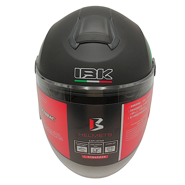 Мото шолом, відкритий (L) "IBK" 705,чорно матовий, веселка з відкідними окулярами фото westvelo.com