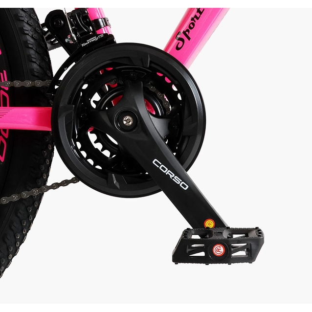 Велосипед 26 AL Corso «GTR-3000» GTR-80033 алюміній 13", (к-т SHIMANO) чорно-рожевий фото westvelo.com