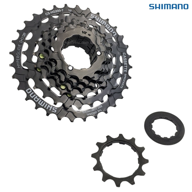 Касета 7 швидкостей SHIMANO HG-200 чорна (12-32T) фото westvelo.com