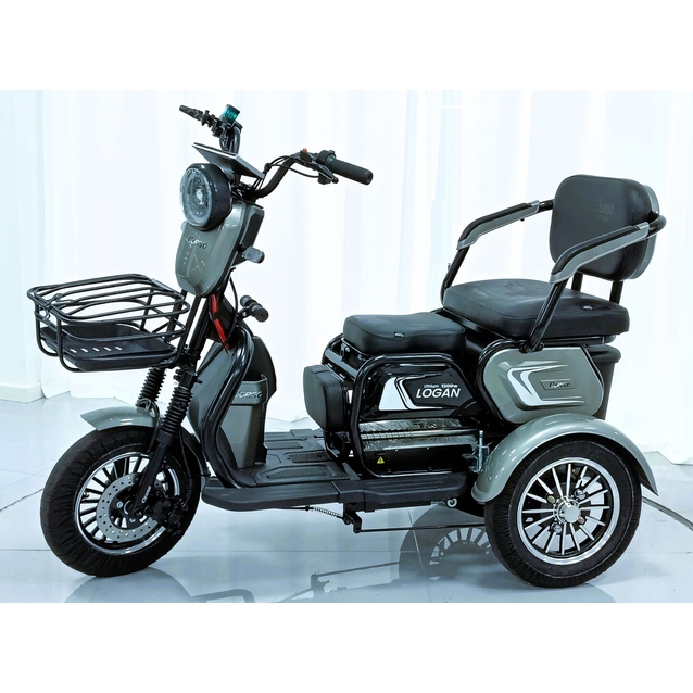 Трицикл Corso «LOGAN L» L-315078, двигун 1200W, акумулятор 72V 24Ah літій-марганець-залізно-фосфатний, сірий, колеса 10" фото westvelo.com