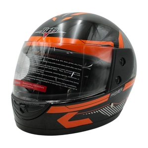 Мото шолом, закритий (L 59-60) BLD "PREMIER" чорно-помаранчевий, глянець (825)
