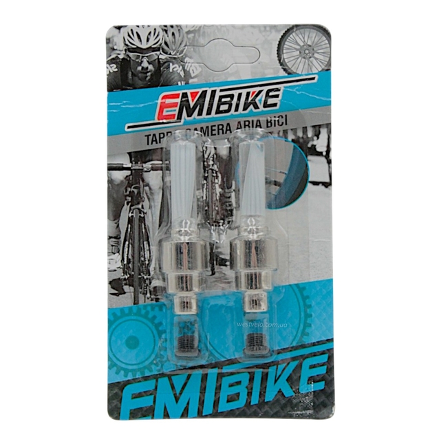 Мигалка-ковпачок на ніпель колеса прозора EMI BIKE (червоно-зелена) фото westvelo.com