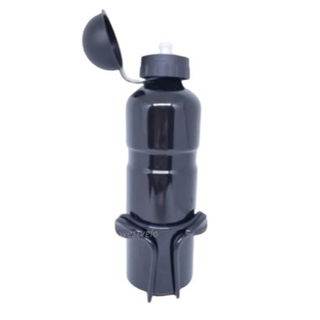 Фляга алюмінієва 750ml з кріпленням чорна фото westvelo.com