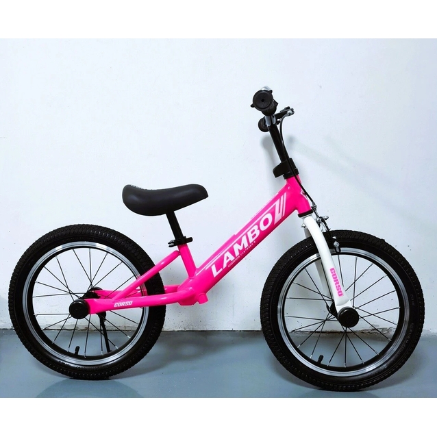 Велобіг 16 Corso надувні колеса, сталева рама «LAMBO» LB-53977 рожевий фото westvelo.com