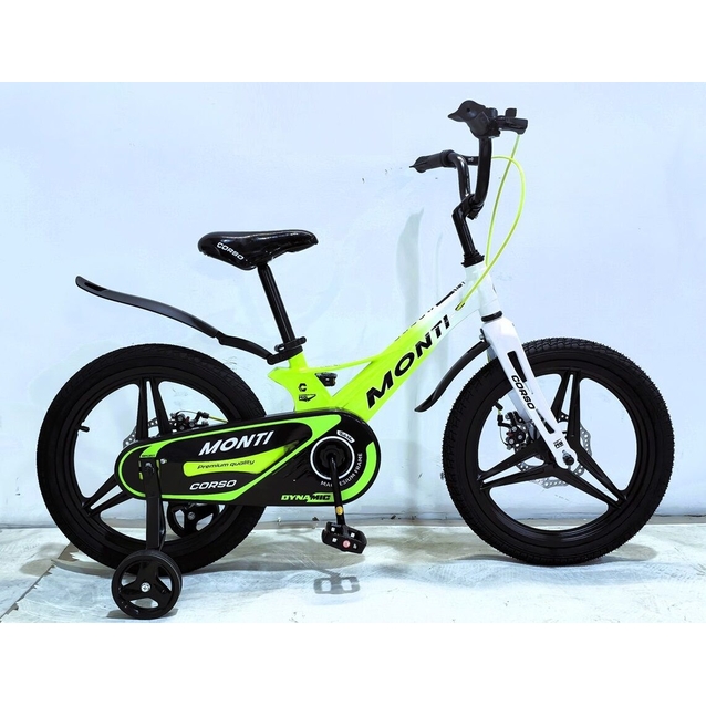Дитячий велосипед 18 MG Corso «MONTI» MT-18422, магнієва рама, біло-салатовий фото westvelo.com