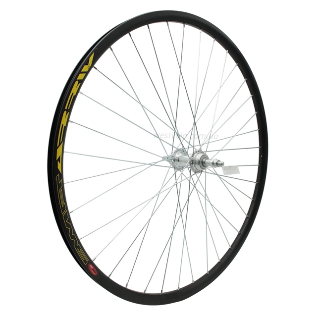 Колесо 28-29 зад, обід 2-ний чорний дисковий, втулка AL. на віночках, диск різьба фото westvelo.com