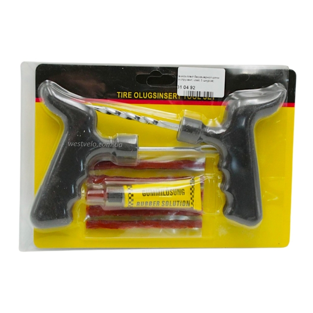 Набір інструментів для швидкого ремонту шин (інструмент, клей, 5 шнурів) фото westvelo.com