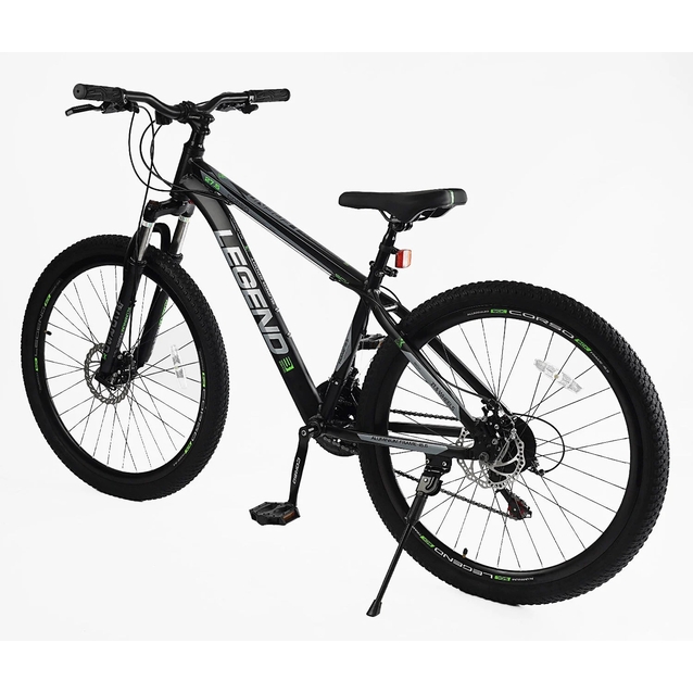 Велосипед 27.5 AL Corso «LEGEND» LG-27754 алюміній 15,5", (к-т SHIMANO) чорно-сірий фото westvelo.com