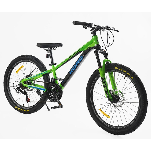 Велосипед 24 AL Corso «KORD» KD-41070 алюміній 11", (к-т SHIMANO) салатово-синій