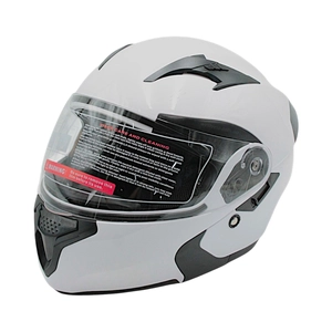 Мото шолом, трансформер (L 59-60) "517" білий глянцевий, вмонтовані окуляри