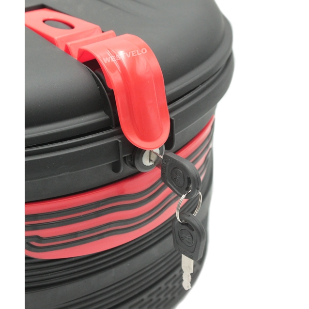 Кошик пластмасовий чорний, з кришкою та замком (AFT-136) фото westvelo.com