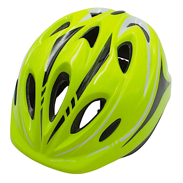 Вело шолом "TK Sport" 986 біло-салатовий фото westvelo.com