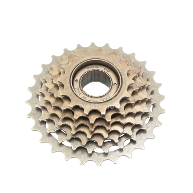 Зірка задня різьбова 7-рик SANYOU коричнева (14-28T) фото westvelo.com