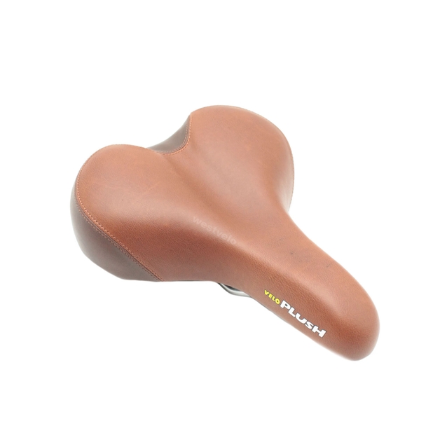 Сідло мтв на глагол Velo Plush VL-6221, коричневе широке з ручкю. фото westvelo.com