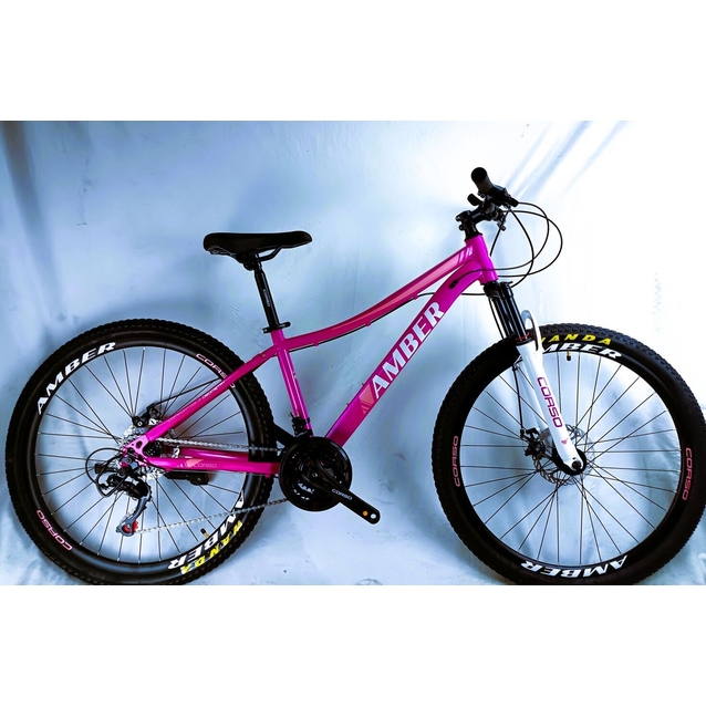 Велосипед 27.5 ST Corso «AMBER» MB-45744 сталь 15", (к-т SHIMANO) рожево-білий фото westvelo.com