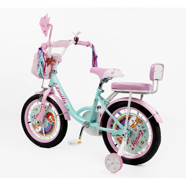 Дитячий велосипед 16 ST Corso «EMILY» ML-43369 бірюзово-рожевий фото westvelo.com