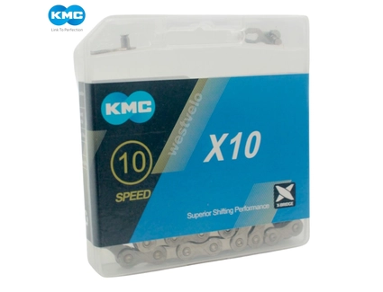 Ланцюг спорт. 10 передач KMC нікель (1/2Х11/128Х116L) (replica) + замок